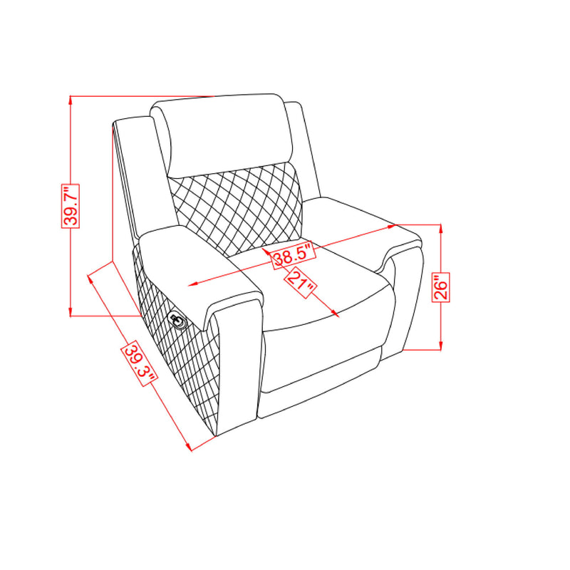 Alicia - Recliner - Gray