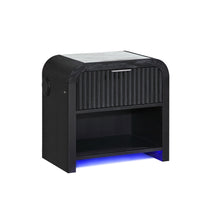 Load image into Gallery viewer, Beverly - Nightstand With Speakers, Rounded Sides - Black White
