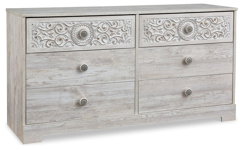 Paxberry - Six Drawer Dresser - Weatherworn - Whitewash