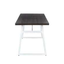 Load image into Gallery viewer, Geo - Industrial Dining Table - Vintage White / Espresso
