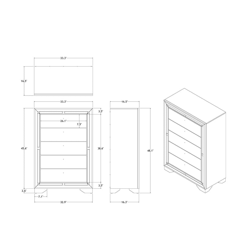 Chloe - Chest - Silver / Gray
