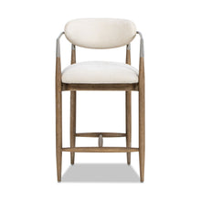 Load image into Gallery viewer, Artemis - Mixed Material Upholstered Counter Stool - Warm White
