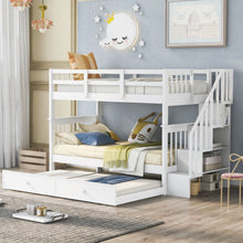 Load image into Gallery viewer, Stairway Bunk Bed &amp; Storage And Guard Rail For Bedroom
