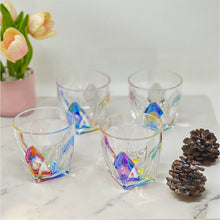 Load image into Gallery viewer, Leading Ware Rainbow Diamond Acrylic Glasses Drinking (Set of 4) Dof 9Oz Bpa Free Plastic Cocktail Glasses - Clear
