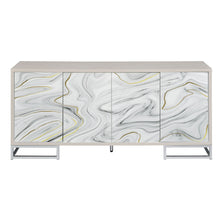 Load image into Gallery viewer, Panos - Console Cabinet - White Marcle / Chrome
