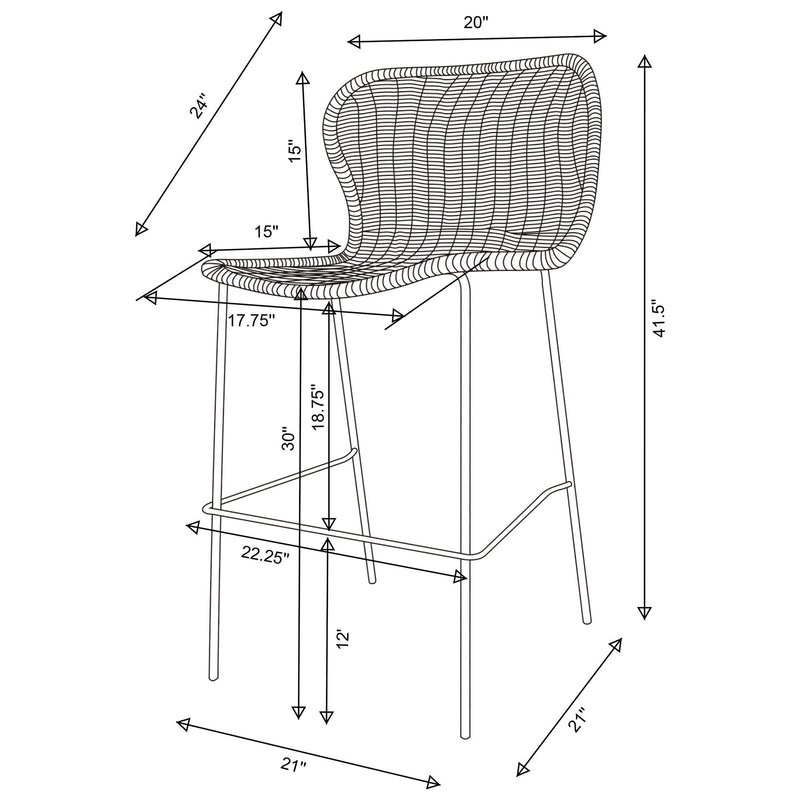 Mckinley - Bar Stool (Set of 2) - Brown