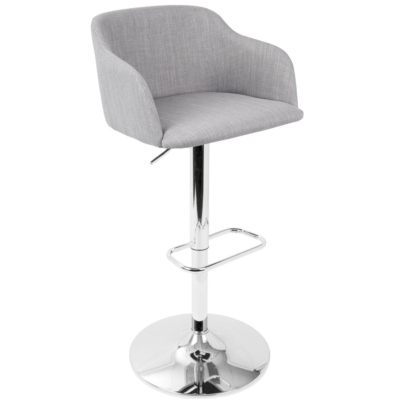 Daniella - Contemporary Adjustable Barstool With Swivel - Gray