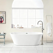 Load image into Gallery viewer, Gloss Freestanding Bathtub With Drain, Stand Alone Soaking Tub
