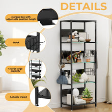Load image into Gallery viewer, 4 Tier Display Shelf With RGB Lights, LED Lighted Curio Cabinet With Adjustable Storage Box &amp; Hooks - Black
