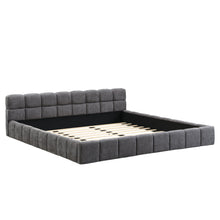 Load image into Gallery viewer, Elegant Upholstered Bed With Checkerboard Design
