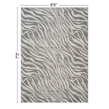 Load image into Gallery viewer, Geometrix - 5'3" X 7'3" Area Rug Geometric &amp; 3D Effect - Ivory / Gray

