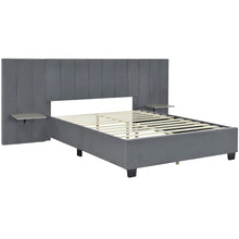Load image into Gallery viewer, Upholstered Platform Bed With Big Headboard
