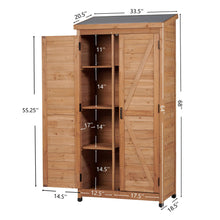 Load image into Gallery viewer, Outdoor Storage Shed With Vertical Tool Cabinet For Backyard
