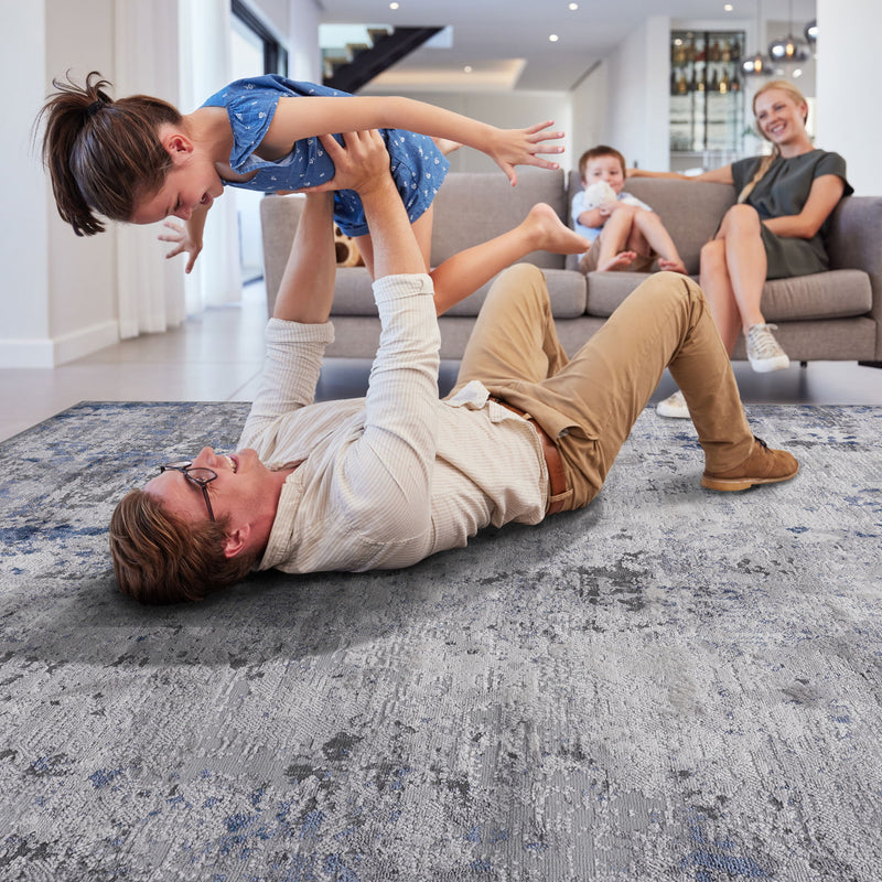 Marfi - 6' X 9' Abstract Area Rug - Silver