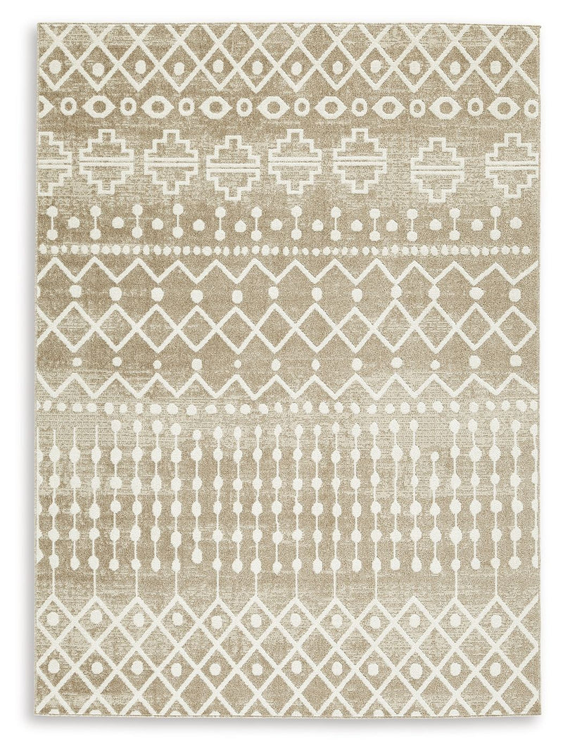 Bunchly - 5' x 7' Rug - Tan / Brown / Cream