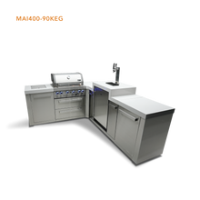 Load image into Gallery viewer, Mont Alpi 4-Burner Orig. Series Island w/90 Degree Corner and Kegerator
