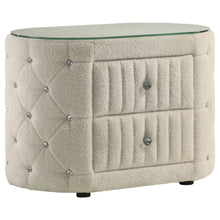 Load image into Gallery viewer, Santiago - Oval 2 Drawer Upholstered Nightstand - Ivory
