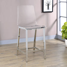 Load image into Gallery viewer, Counter Height Stools With Curved Back Design (Set of 2) - Clear
