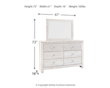 Load image into Gallery viewer, Paxberry - Dresser, Mirror - Medallion Drawer Pulls - Whitewash

