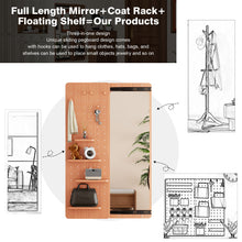 Load image into Gallery viewer, Wall Mounted Full Length Mirror With Shelf And Hook
