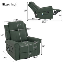 Load image into Gallery viewer, Manual Recliner Chair With 270 Degree Swivel, Massage &amp; Heating, Dual Reclining Positions
