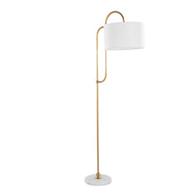 Load image into Gallery viewer, Leslie - Glam / Art Deco Floor Lamp - Gold / White
