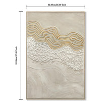 Load image into Gallery viewer, Framed Wall Art, Textured Canvas Painting With Accents, Decor For Living Room (Set of 2) - Antique White
