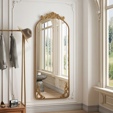 Load image into Gallery viewer, Full Body Arched Mirror With Vintage Carved Applique
