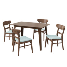 Load image into Gallery viewer, 5 Piece Dining Set &amp; 1 Table And 4 Upholstered Chairs - Mint / Walnut

