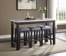 Load image into Gallery viewer, Necalli - Marble Top Weathered 4 Piece Pack Counter Height Table Set - Espresso
