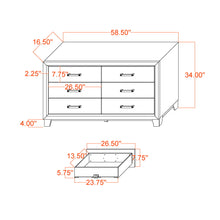 Load image into Gallery viewer, Soluto - Dresser - Gray / Black
