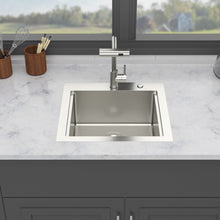 Load image into Gallery viewer, 21" Drop In Kitchen Sink With Pull Out Faucet And Sink Cover, 16 Gauge - Brushed Nickel
