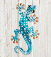 Load image into Gallery viewer, Luster Gecko Wall Decor 18&quot; - Blue
