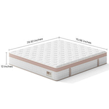 Load image into Gallery viewer, 12" Firm Hybrid Mattress, Gel Memory Foam &amp; Pocket Springs, Pressure Relief, Motion Isolation, Ergonomic Bed - White - King
