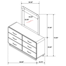 Load image into Gallery viewer, Bernardo - 6 Drawer Dresser And Mirror With Rounded Corners - Nutmeg Brown
