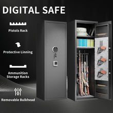 Load image into Gallery viewer, Rifle Safe, Biometric &amp; Keypad Lock, Adjustable Gun Racks With Built In Alarm System
