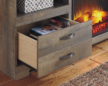 Load image into Gallery viewer, Trinell - 63" TV Stand With Glass/Stone Fireplace Insert - Brown
