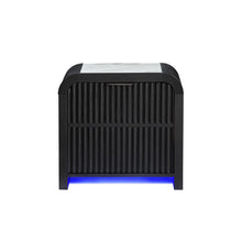Load image into Gallery viewer, Beverly - Nightstand With Cooler And Speaker, LED Light, Rounded Sides - Black White
