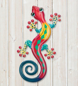Luster Gecko Wall Decor 8" - Red Green