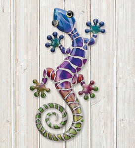 Luster Gecko Wall Decor 8" - Purple