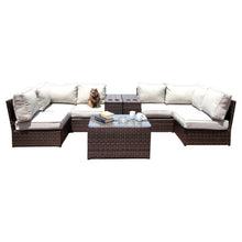 Load image into Gallery viewer, Comfortable Modern Patio Rattan Sectional Set With Cushions
