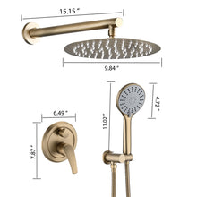 Load image into Gallery viewer, Wall Mounted Shower Set With High Pressure 10" Rain Shower Head And 5 Function Handheld Shower Head
