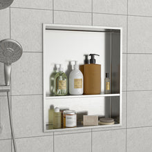 Load image into Gallery viewer, Modern Stainless Steel Shower Niche Double Shelf For Bathroom
