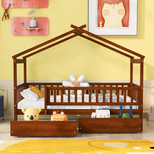 Load image into Gallery viewer, House Bed With 2 Drawers

