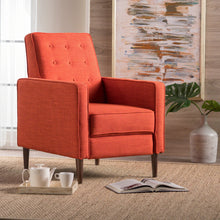Load image into Gallery viewer, Mid-Century Modern Recliner With Button Tufted Waffle Stitch
