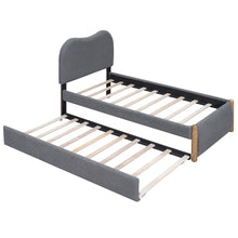 Load image into Gallery viewer, Upholstered Platform Bed With Wood Supporting Feet And Trundle
