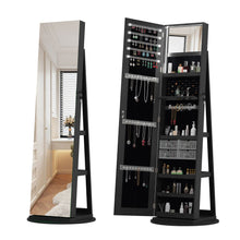 Load image into Gallery viewer, Swivel Jewelry Cabinet With Full Length Mirror
