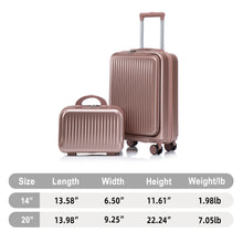 Load image into Gallery viewer, Luggage Set With Cosmetic Case, Combination Lock, Front Opening Design
