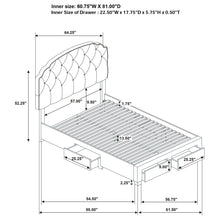 Load image into Gallery viewer, 4 Drawer Upholstered Storage Bed With Button Tufting
