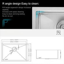 Load image into Gallery viewer, Modern Undermount Stainless Steel Kitchen Sink 16 Gauge, Deep Single Bowl
